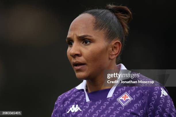 Madelen Janogy of ACF Fiorentina looks on during the Women's Coppa Italia semi final 2nd leg match between Juventus FC and ACF Fiorentina at Stadio...