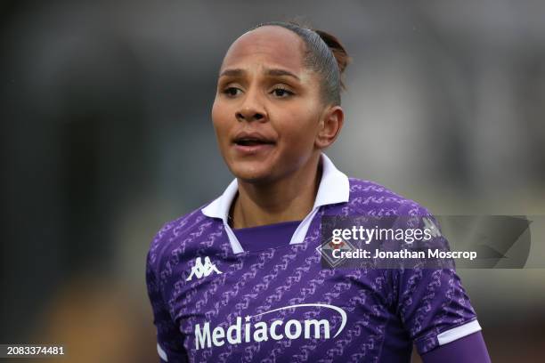 Madelen Janogy of ACF Fiorentina looks on during the Women's Coppa Italia semi final 2nd leg match between Juventus FC and ACF Fiorentina at Stadio...