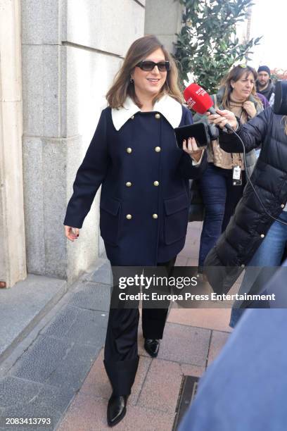 Chabeli Iglesias leaves a hotel on March 14 in Madrid, Spain.