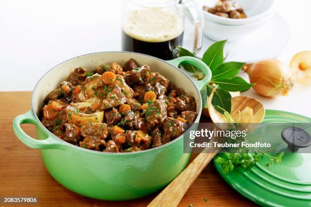 beef goulash with guinness - beef stew guinness stock pictures, royalty-free photos & images