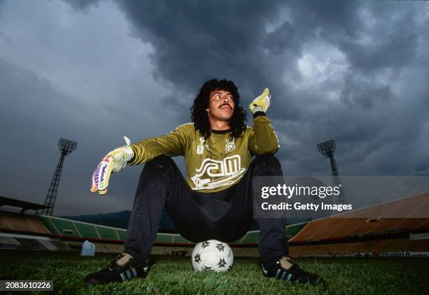 Rene Higuita Colombia Goalkeeper pictured in Colombia in 1994.
