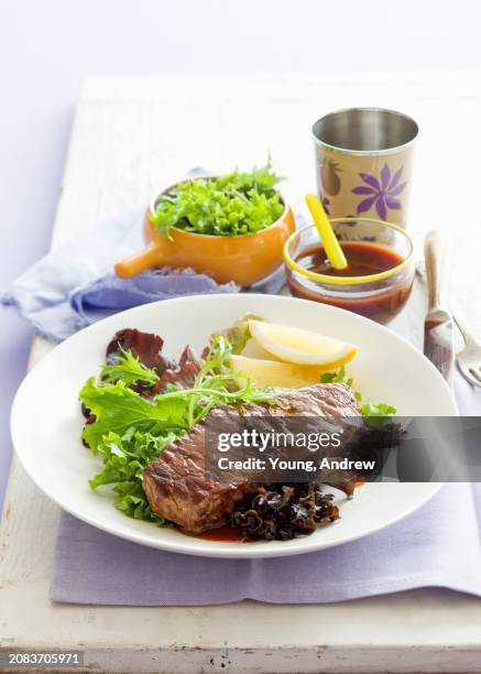 Beef Steak With Barbecue Sauce High-Res Stock Photo