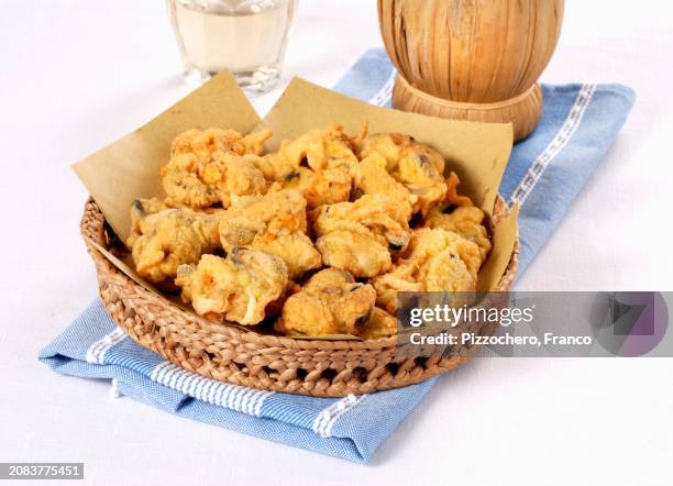 frittelle di cozze (baked mussels from italy) - zeppole stock pictures, royalty-free photos & images