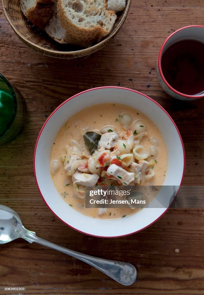 Red curry chicken soup
