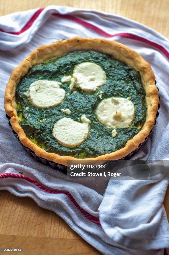 Spinach tart with goat's cheese