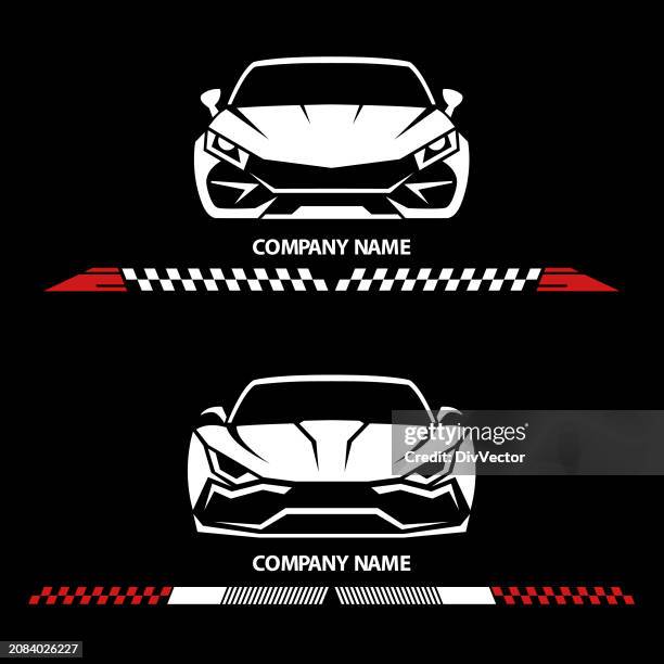 ilustraciones, imágenes clip art, dibujos animados e iconos de stock de diseño de logotipo de coche - racing logos