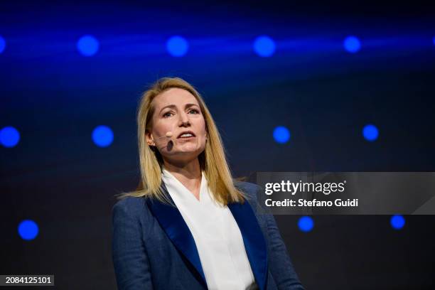 Suzanne Heywood, executive president of CNH Industrial and Iveco Group speaks during the IVECO Capital Markets Day Conference on March 14, 2024 in...