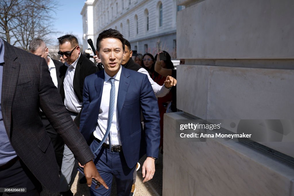TikTok's CEO Shou Chew Meets With Lawmakers On Capitol Hill Day After House Voting On Bill To Ban The Ban In U.S.