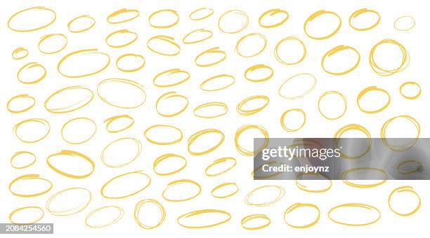 hand drawn circles - highlighter pen stock illustrations