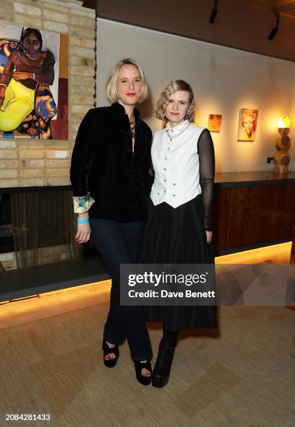 Ottilie Windsor and Emie Diamond attend a private view of "Ici Repose" curated by Emie Diamond at The House Of KOKO on March 14, 2024 in London,...