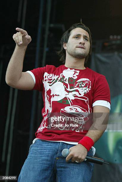 Antony Costa from the boy band Blue performs live on stage at the "Summer XS Festival" on June 15, 2003 at Milton Keynes Bowl, Milton Keynes, England.