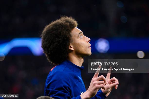 Axel Witsel of Atletico de Madrid getting into the field during the UEFA Champions League 2023/24 round of 16 second leg match between Atletico de...