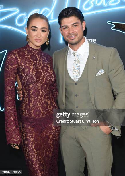 Georgia Harrison and Anton Danyluk attend the UK special screening of "Road House" at the Curzon Mayfair on March 14, 2024 in London, England.