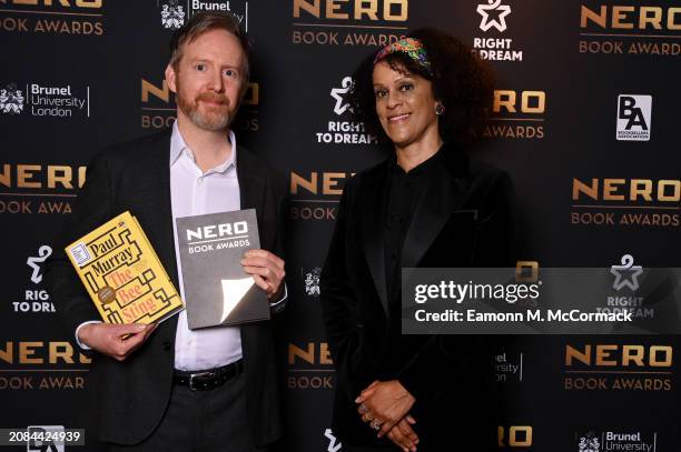 Winner of the 2023 Nero Gold Prize, Book of the Year Paul Murray pictured alongside Chair of Judges Bernardine Evaristo at the 2023 Nero Book Awards...