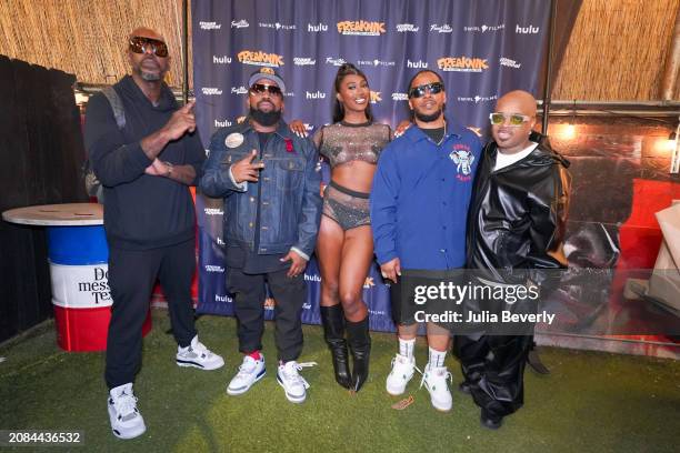 Sleepy Brown, Big Boi of OutKast, Flo Milli, Kawan Prather, and Jermaine Dupri at Stubbs BBQ for the Freaknik: The Wildest Party Never Told SXSW...