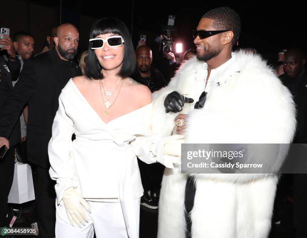 Jennifer Goicoechea and Usher attend USHER, Rémy Martin and The House Of Creed Host Post-Performance Dinner Party At Cathédrale Las Vegas at...