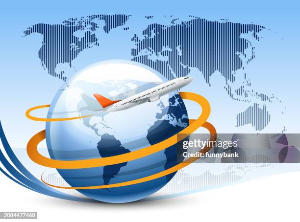 air tourism - wind map stock illustrations