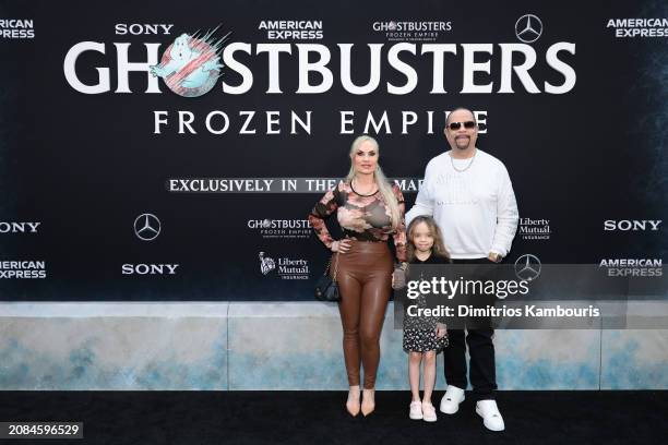 Coco Austin, Chanel Nicole and Ice-T attend the premiere of "Ghostbusters: Frozen Empire" at AMC Lincoln Square Theater on March 14, 2024 in New York...