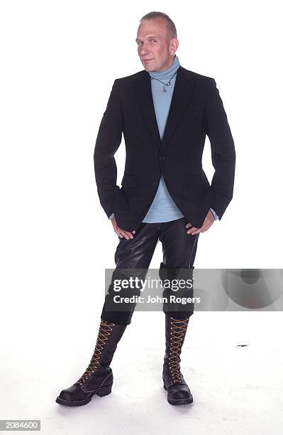 Fashion designer Jean-Paul Gaultier poses for studio shots at the MTV European Music Awards held at Palau Sant Jordi, Barcelona, SPain on November...