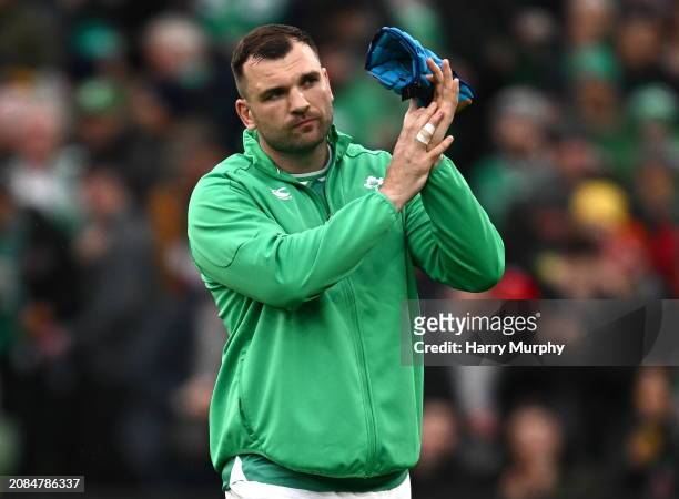 Dublin , Ireland - 16 March 2024; Peter O'Mahony of Ireland before the Guinness Six Nations Rugby Championship match between Ireland and Scotland at...