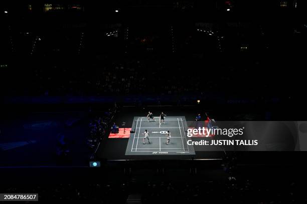 Japan's Nami Matsuyama and Japan's Chiharu Shida play against South Korea's Baek Ha Na and South Korea's Lee So Hee during the Women's Doubles Final...