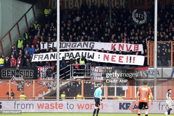 Supporters during the Dutch Eredivisie match between FC Volendam and AZ Alkmaar at the Kras stadium on March 17, 2024 in Volendam, the Netherlands....