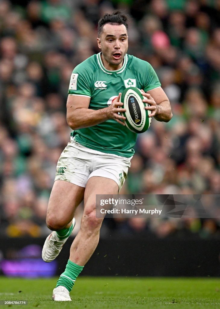 Vt Rgy Dublin , Ireland - 16 March 2024; James Lowe of Ireland during the ...