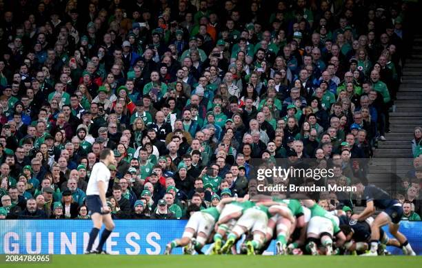 Dublin , Ireland - 16 March 2024; Ireland supporters look on during the Guinness Six Nations Rugby Championship match between Ireland and Scotland at...