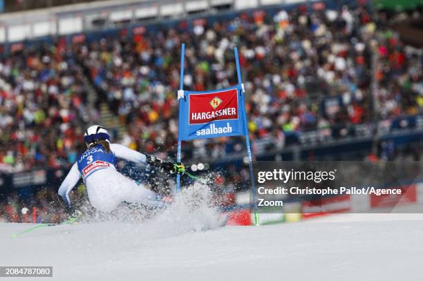 Thea Louise Stjernesund of Team Norway in action during the Audi FIS Alpine Ski World Cup Finals Women's Giant Slalom on March 17, 2024 in Saalbach...