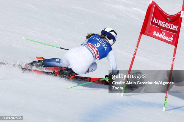 Thea Louise Stjernesund of Team Norway in action during the Audi FIS Alpine Ski World Cup Finals Women's Giant Slalom on March 17, 2024 in Saalbach...