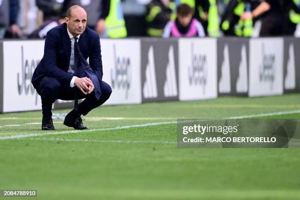 Juventus' French midfielder Adrien Rabiot reacts during the Italian Serie A football match between Juventus and Genoa at the Allianz Stadium in Turin...