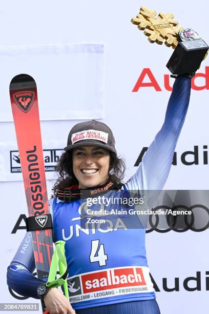 Federica Brignone of Team Italy takes 1st place during the Audi FIS Alpine Ski World Cup Finals Women's Giant Slalom on March 17, 2024 in Saalbach...