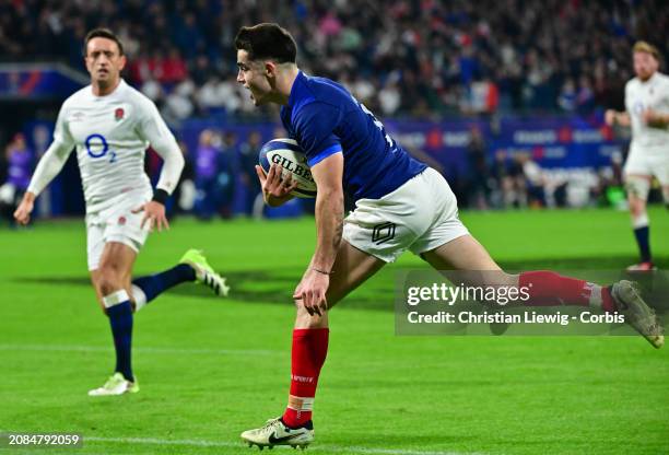 Nolann Legarrec of France in action during the Guinness Six Nations 2024 match between France and England at on March 16, 2024 in Lyon, France.