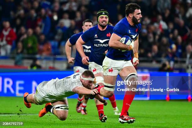 Charles Ollivon of France in action during the Guinness Six Nations 2024 match between France and England at on March 16, 2024 in Lyon, France.