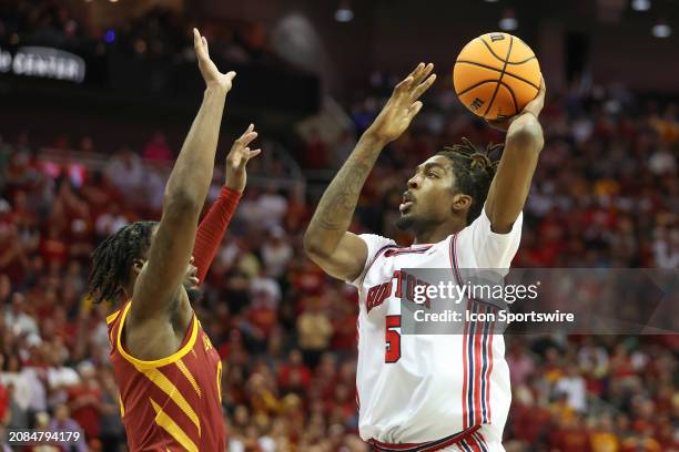 Houston Cougars forward Ja'Vier Francis goes to shoot in the second half of the Big 12 tournament final between the Iowa State Cyclones and Houston...