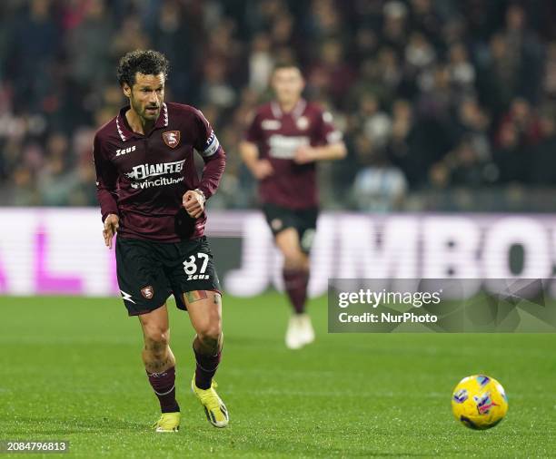 Antonio Candreva of Us Salernitana 1919 is playing during the Serie A TIM match between US Salernitana and US Lecce in Salerno, Italy, on March 16,...