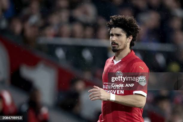 Andre Ramalho of PSV Eindhoven during the Dutch Eredivisie match between PSV Eindhoven and FC Twente at the Phillips stadium on March 17, 2024 in...