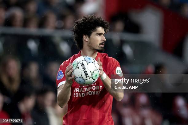 Andre Ramalho of PSV Eindhoven during the Dutch Eredivisie match between PSV Eindhoven and FC Twente at the Phillips stadium on March 17, 2024 in...