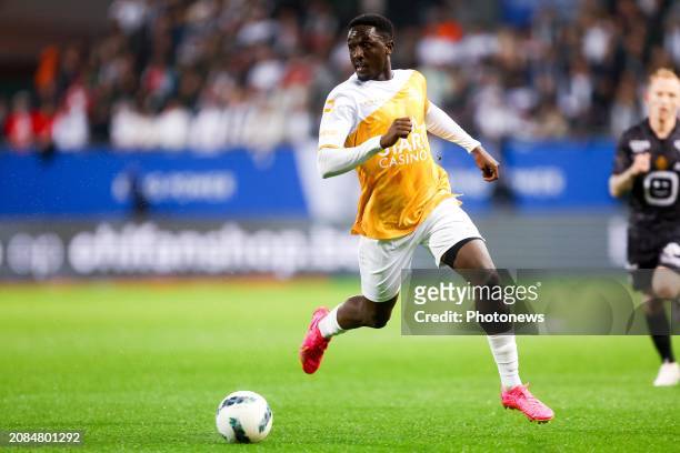 Opoku Nathaniel forward of OH Leuven during the Jupiler Pro League match between OH Leuven and KV Mechelen at the King Power at Den Dreef Stadion on...