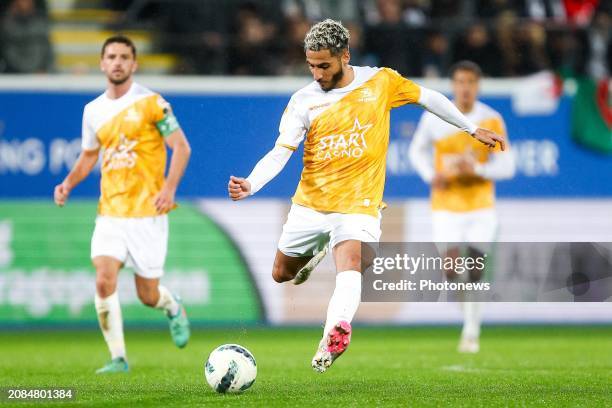 Maziz Youssef midfielder of OH Leuven during the Jupiler Pro League match between OH Leuven and KV Mechelen at the King Power at Den Dreef Stadion on...