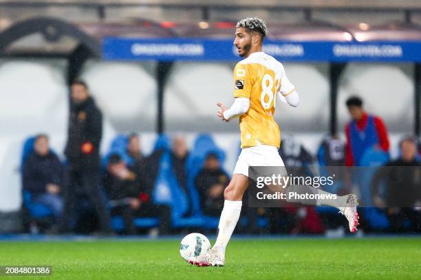 Maziz Youssef midfielder of OH Leuven during the Jupiler Pro League match between OH Leuven and KV Mechelen at the King Power at Den Dreef Stadion on...