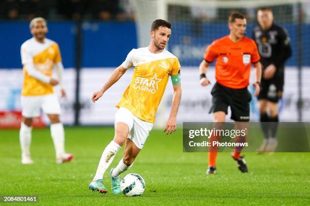 Schrijvers Siebe forward of OH Leuven during the Jupiler Pro League match between OH Leuven and KV Mechelen at the King Power at Den Dreef Stadion on...