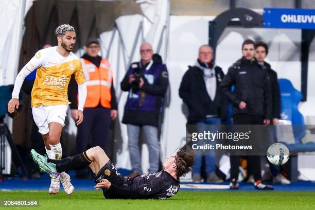 Maziz Youssef midfielder of OH Leuven during the Jupiler Pro League match between OH Leuven and KV Mechelen at the King Power at Den Dreef Stadion on...