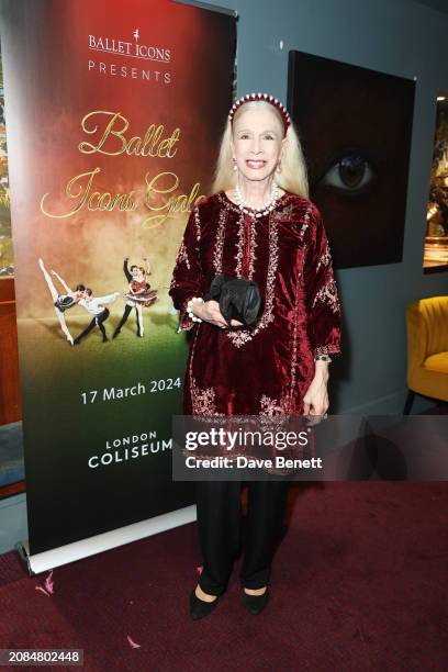 Lady Colin Campbell attends the Ballet Icons Gala 2024 at The London Coliseum on March 17, 2024 in London, England.