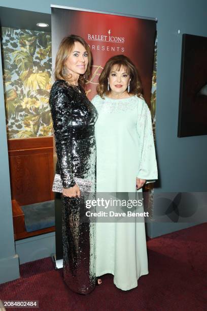 Baria Alamuddin and guest attend the Ballet Icons Gala 2024 at The London Coliseum on March 17, 2024 in London, England.