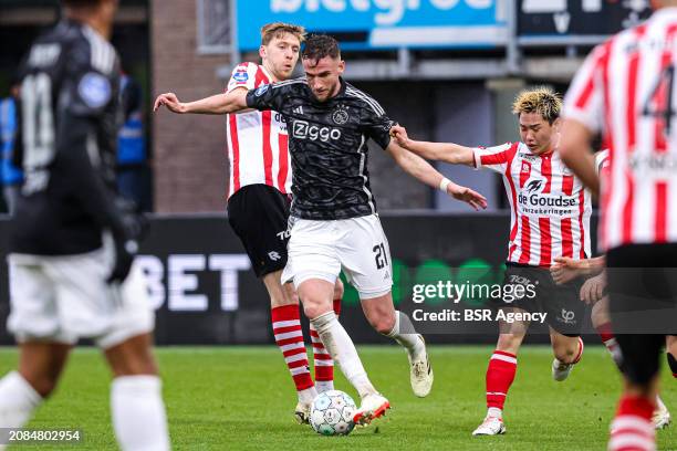 Branco van den Boomen of AFC Ajax dribbles during the Dutch Eredivisie match between Sparta Rotterdam and Ajax at Sparta-stadion Het Kasteel on March...