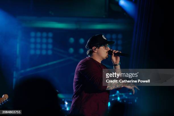 Performs at CMT Crossroads: Nickelback & HARDY at Marathon Music Works on March 07, 2024 in Nashville, Tennessee.