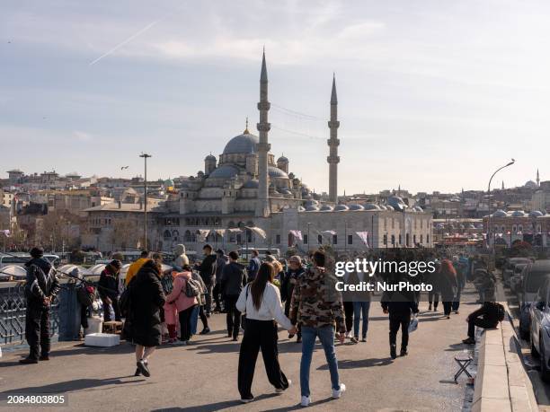 People are going about their daily lives in Istanbul, Turkiye, on March 17.