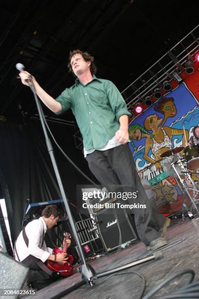 Dick Valentine of the rock band The Electric Six during the Village Voice Siren Festival on July 17th 2004 in New York City.