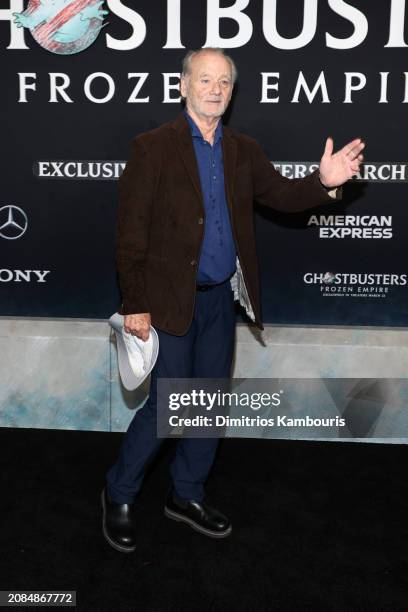 Bill Murray attends the premiere of "Ghostbusters: Frozen Empire" at AMC Lincoln Square Theater on March 14, 2024 in New York City.